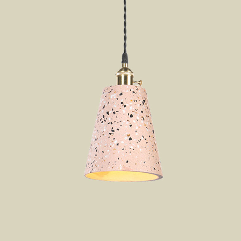 Contemporary Cement Pendant Ceiling Light: Tapered Shade Hanging Light for Cafes