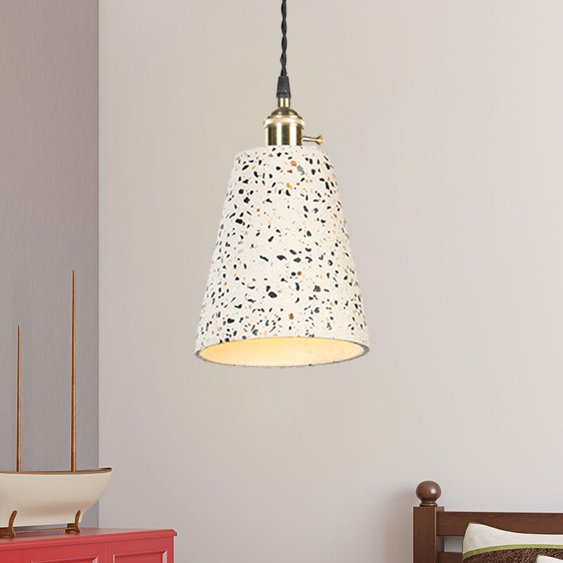 Contemporary Cement Pendant Ceiling Light: Tapered Shade Hanging Light for Cafes