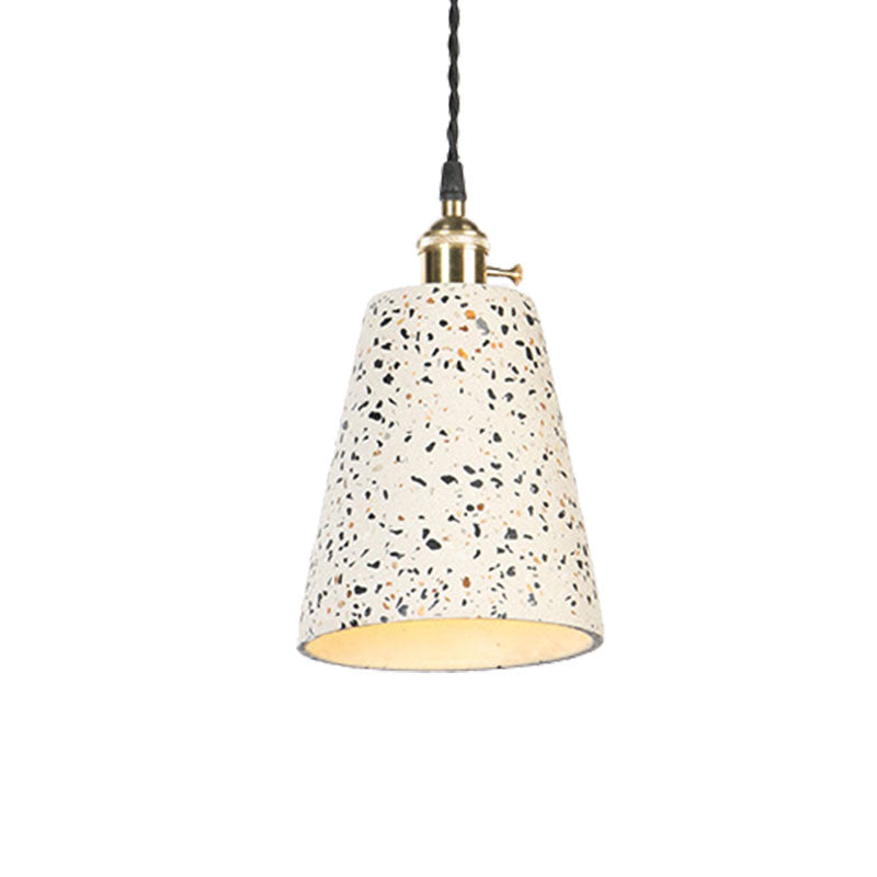 Contemporary Cement Pendant Ceiling Light: Tapered Shade Hanging Light for Cafes