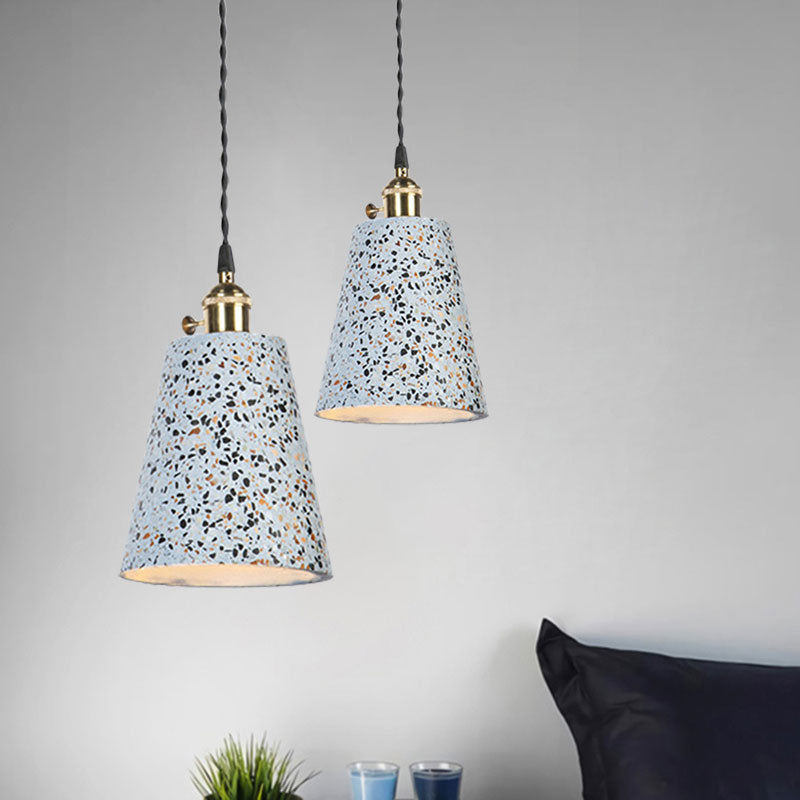 Contemporary Cement Pendant Ceiling Light: Tapered Shade Hanging Light for Cafes