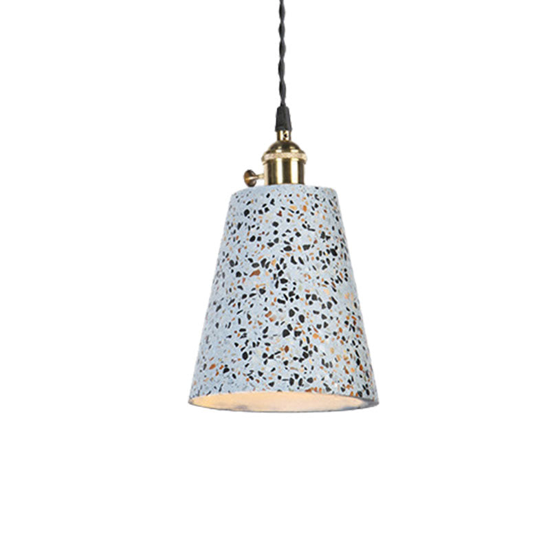 Contemporary Tapered Cement Pendant Ceiling Light For Cafes - 1-Light Hanging Lamp