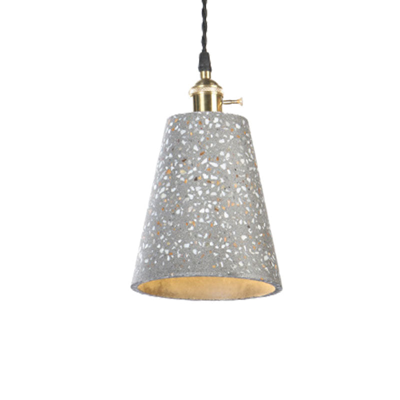 Contemporary Tapered Cement Pendant Ceiling Light For Cafes - 1-Light Hanging Lamp