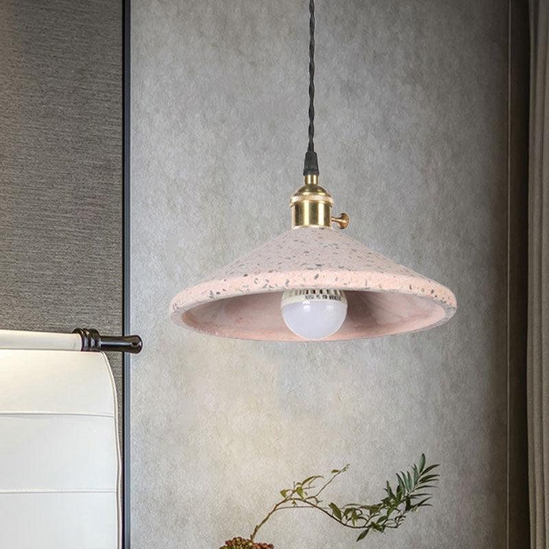 Contemporary Cement Pyramid Suspension Light - Ideal for Workshop and Bar