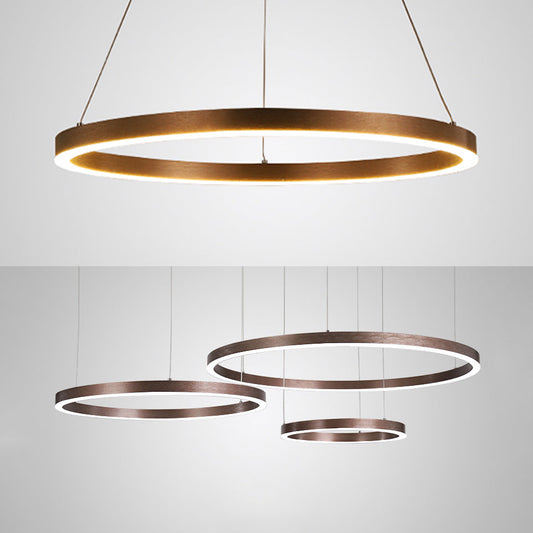 Contemporary Acrylic Shade Round Chandelier Pendant Ceiling Light - Warm/White Glow