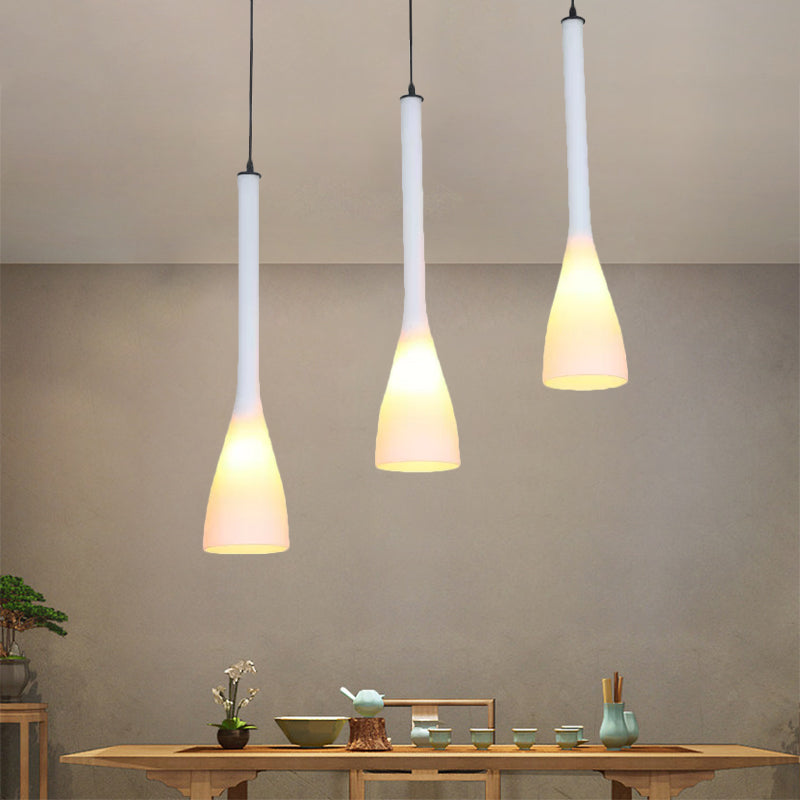 Contemporary 3-Bulb Glass Pendant Lamp for Dining Table