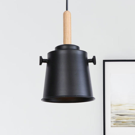Vintage Bucket Pendant Light in Black/Grey for Stylish Dining Room Decor