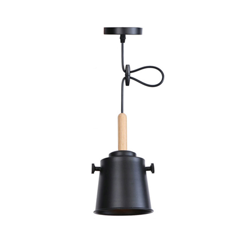 Vintage Bucket Pendant Light in Black/Grey for Stylish Dining Room Decor