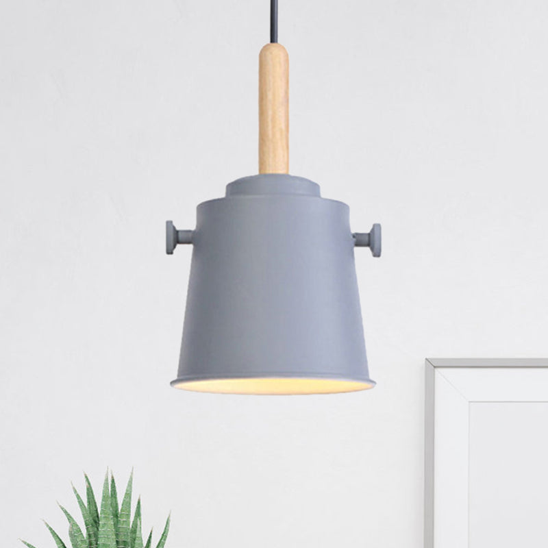 Vintage Bucket Pendant Light in Black/Grey for Stylish Dining Room Decor