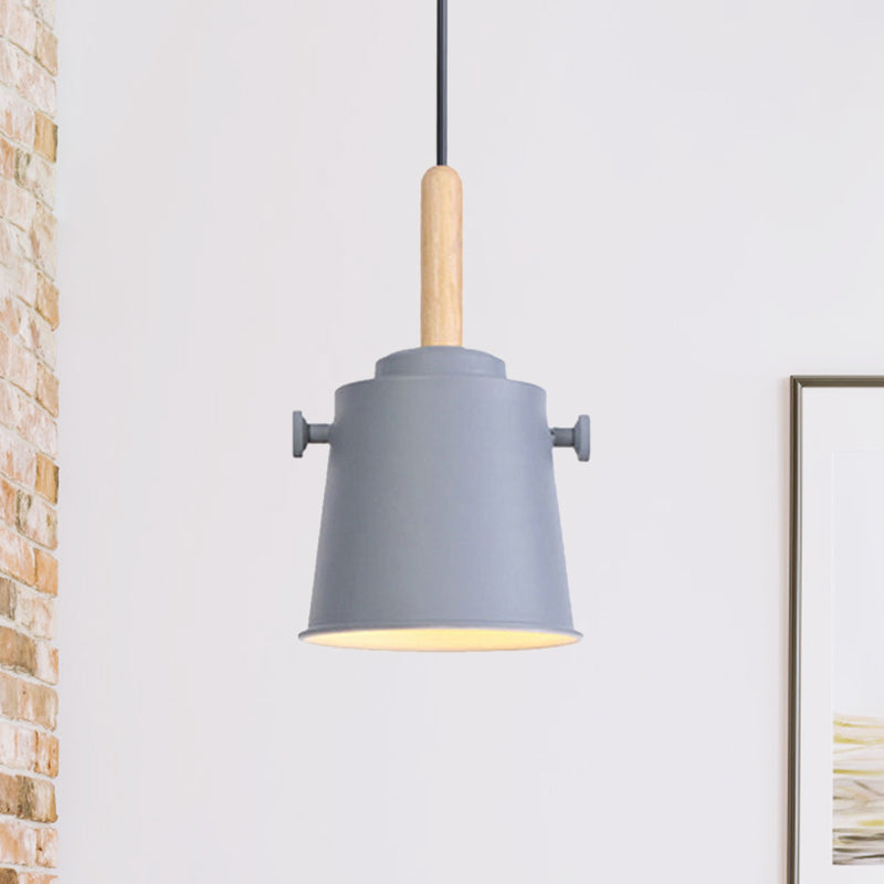 Vintage Bucket Pendant Light in Black/Grey for Stylish Dining Room Decor