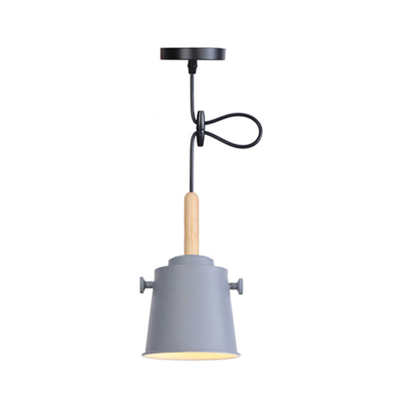 Stylish Vintage Bucket Pendant Light In Black/Grey - Perfect For Dining Room