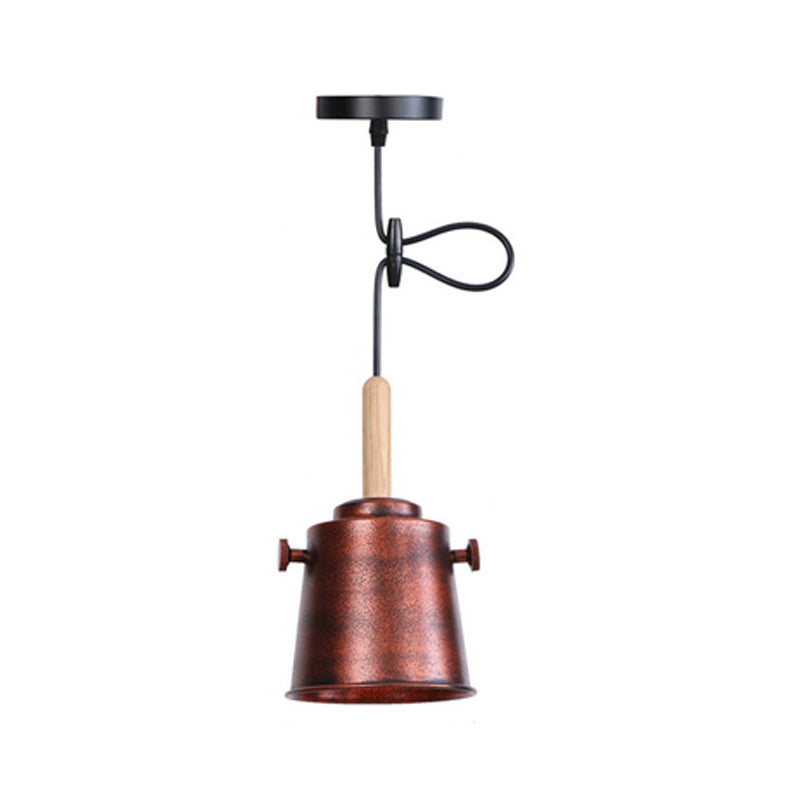 Stylish Vintage Bucket Pendant Light In Black/Grey - Perfect For Dining Room