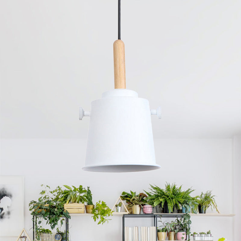 Stylish Vintage Bucket Pendant Light In Black/Grey - Perfect For Dining Room