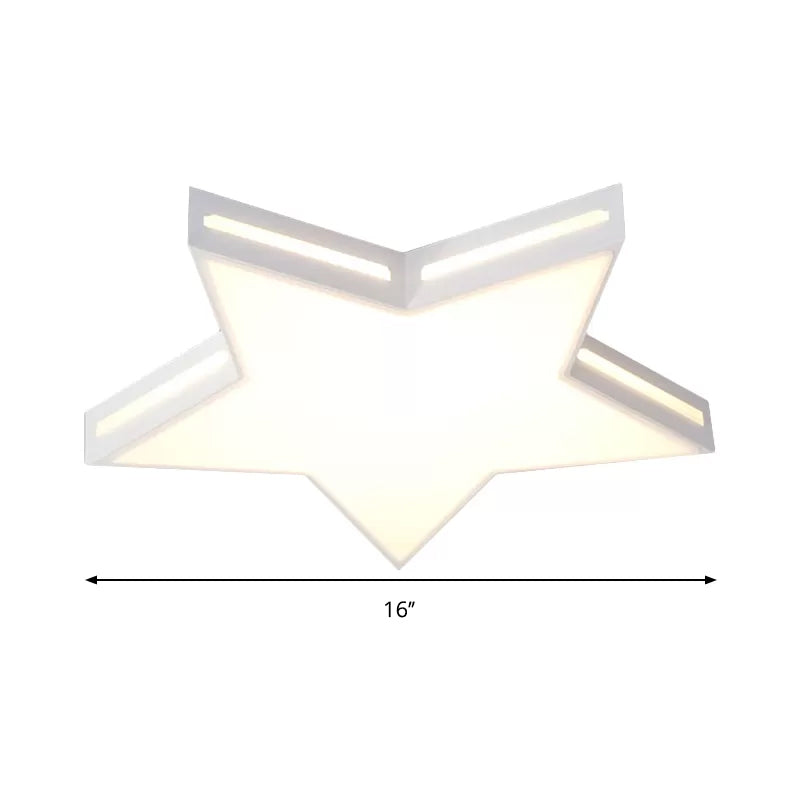 Modern White Star LED Ceiling Lamp for Boys' Bedroom