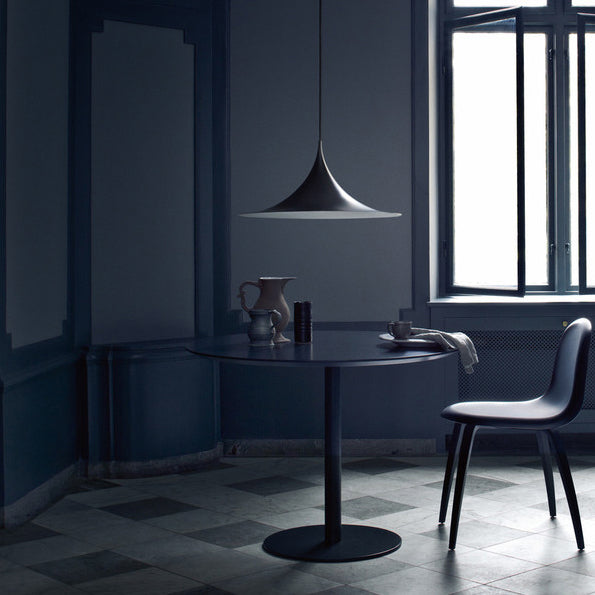 Modern Black/Gray/White Single Head Pendant Light With Trumpet Metal Shade - Perfect For Dining Room