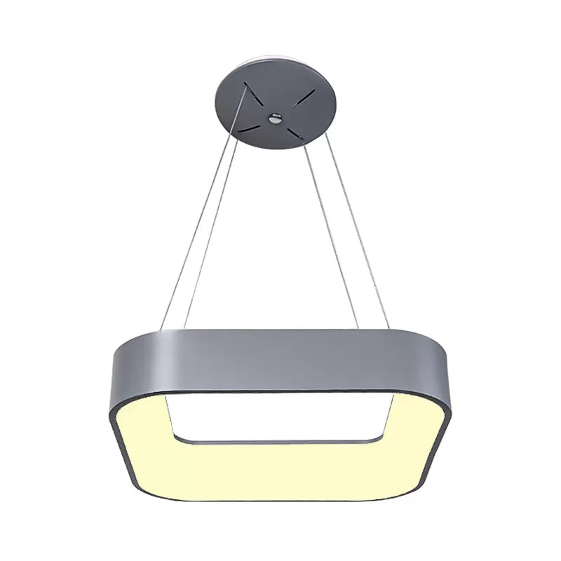 Metal Pendant Ceiling Light - Simple 1 Head in Gray/White with Warm/White/Third Gear Light - 18"/23.5" Wide
