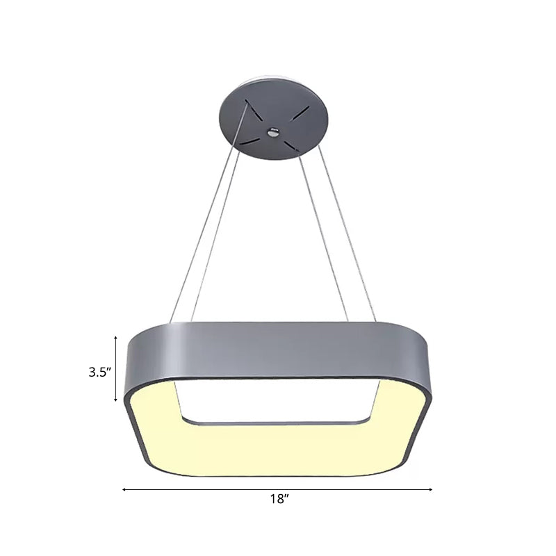 Metal Pendant Ceiling Light - Simple 1 Head in Gray/White with Warm/White/Third Gear Light - 18"/23.5" Wide