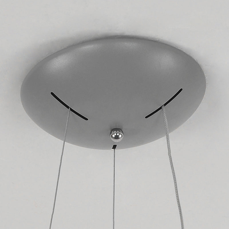 Metal Pendant Ceiling Light - Simple 1 Head in Gray/White with Warm/White/Third Gear Light - 18"/23.5" Wide