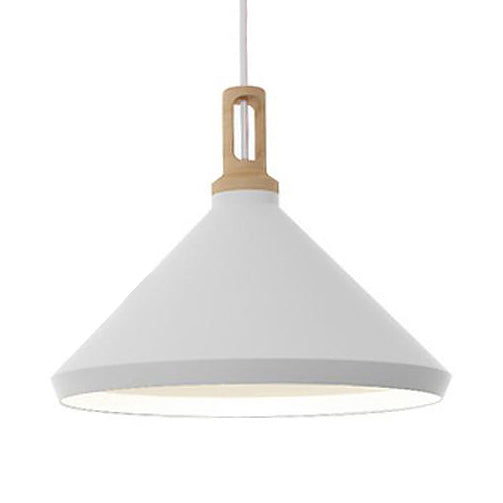 Nordic Hanging Pendant Light with Cone/Barn Metal Shade for Dining Room - 9.5"/14" Wide White Pendant Lighting