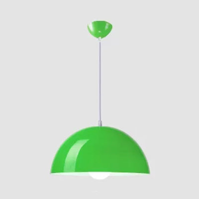 Nordic Aluminum Dome Hanging Light - 1 Suspension For Dining Room (Black/White/Red 12/14/16) Green /