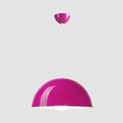 Nordic Aluminum Dome Hanging Light - 1 Suspension For Dining Room (Black/White/Red 12/14/16) Purple