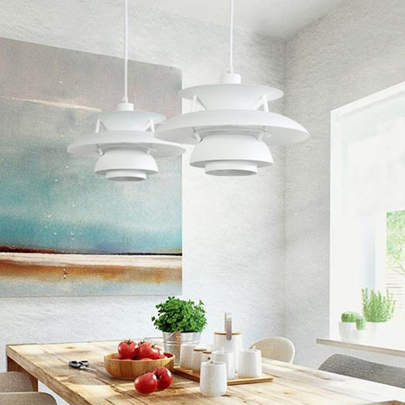 Designer Tiered Pendant Light with Metal Shade - Stylish Ceiling Hanging Light