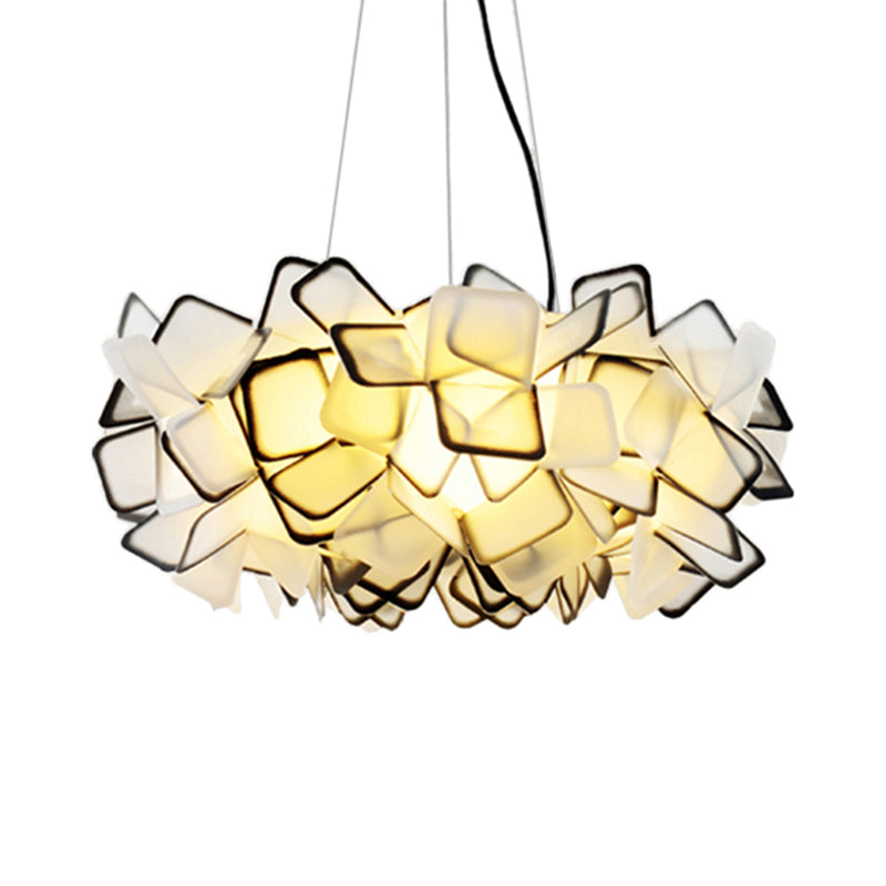 Contemporary Blossom Drop Pendant Ceiling Lamp - Brown/Blue/Purple - 21"/27.5" Wide - 1-Light Acrylic - Living Room