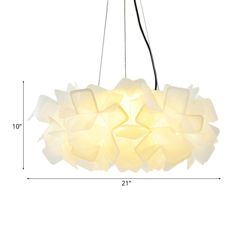 Contemporary Brown/Blue/Purple Blossom Drop Pendant Ceiling Lamp - 21/27.5 Wide 1-Light Acrylic