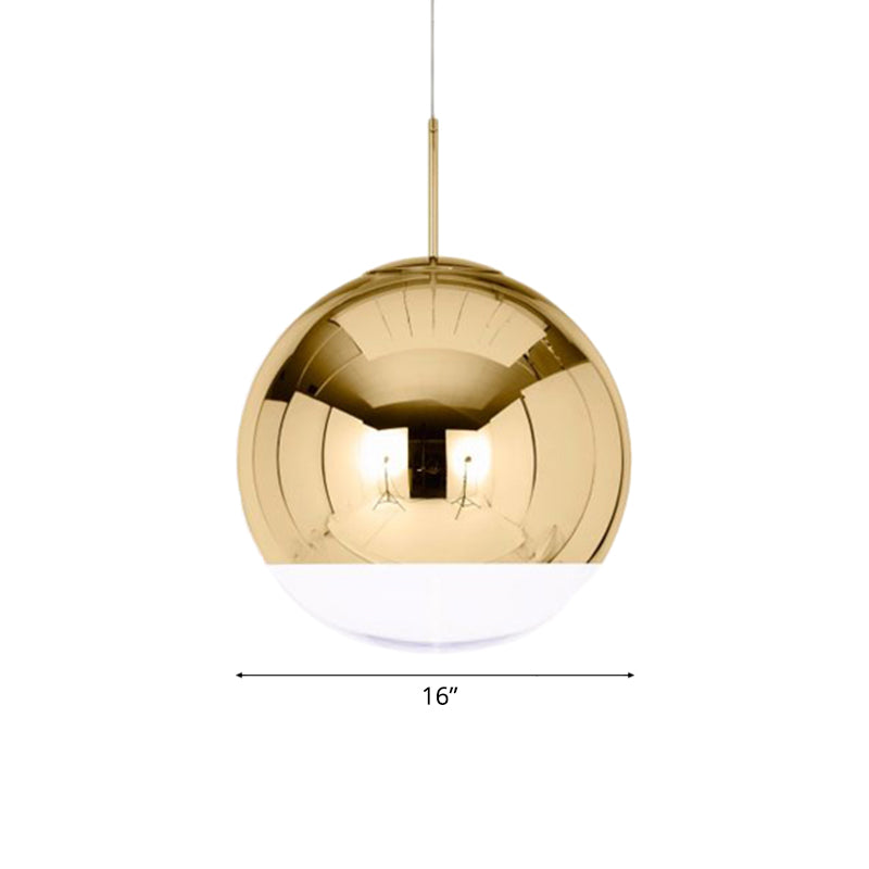 Sleek Globe Pendant Ceiling Light: Simplicity In Chrome/Gold 1-Light 6/8/10W
