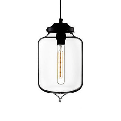 Modern Teardrop Glass Pendant Light with Red/Brown/Blue Hue - 1-Light Hanging Fixture