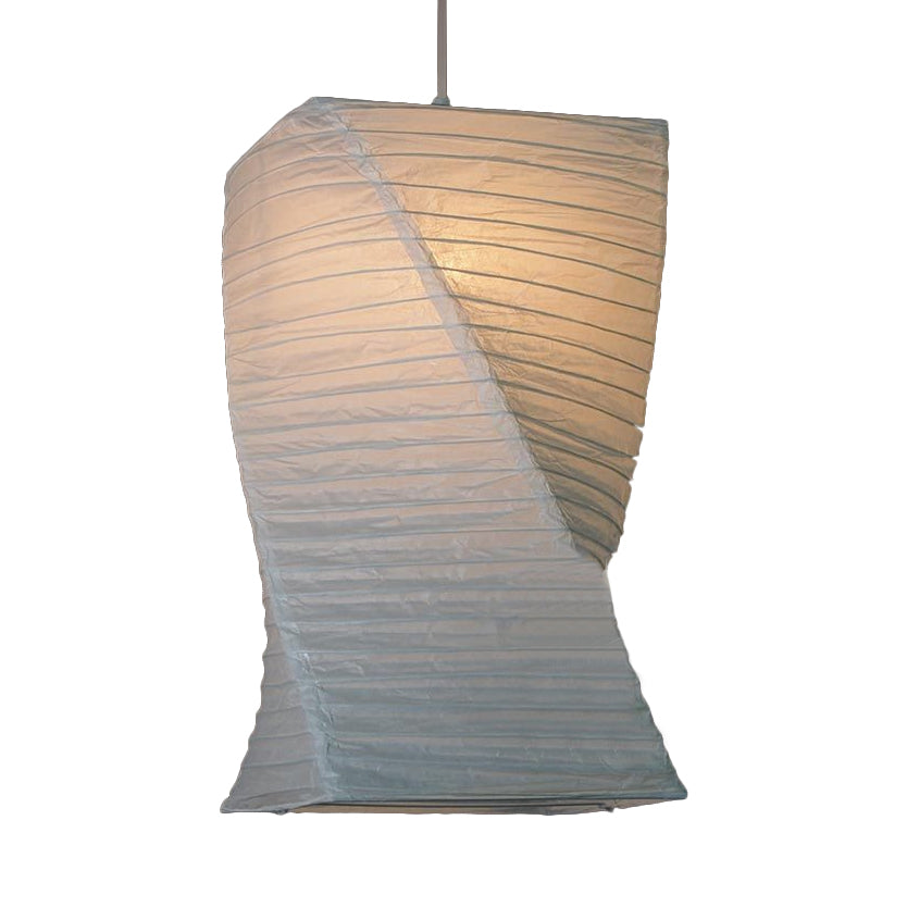 Retro Fabric Lantern Ceiling Pendant Light - 1 Light White Hanging Lamp Kit, 8.5"/10.5"/11.5" Wide
