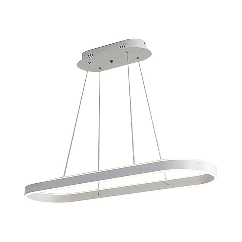 Plafonnier à LED ovale doré/blanc - 31,5"/39"/47" de large - Style minimaliste - Lumière chaude/blanche - Au-dessus de l'îlot