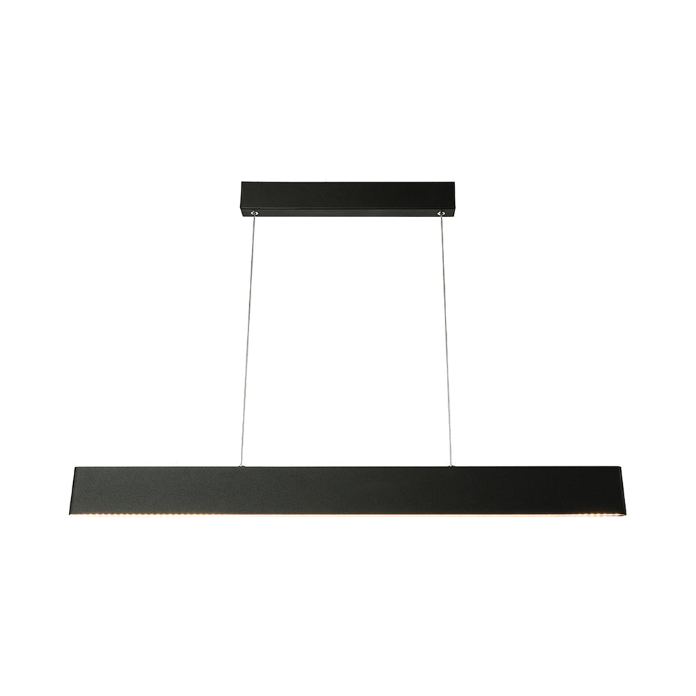 Modern Black LED Pendant Light Fixture for Dining Room - 36"/47" Wide Blade - Hanging Ceiling Light in Warm/White