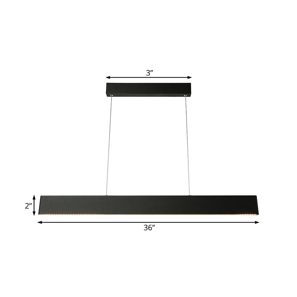 Modern Black LED Pendant Light Fixture for Dining Room - 36"/47" Wide Blade - Hanging Ceiling Light in Warm/White