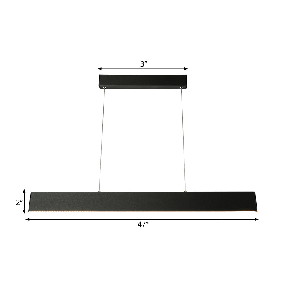 Modern Black LED Pendant Light Fixture for Dining Room - 36"/47" Wide Blade - Hanging Ceiling Light in Warm/White