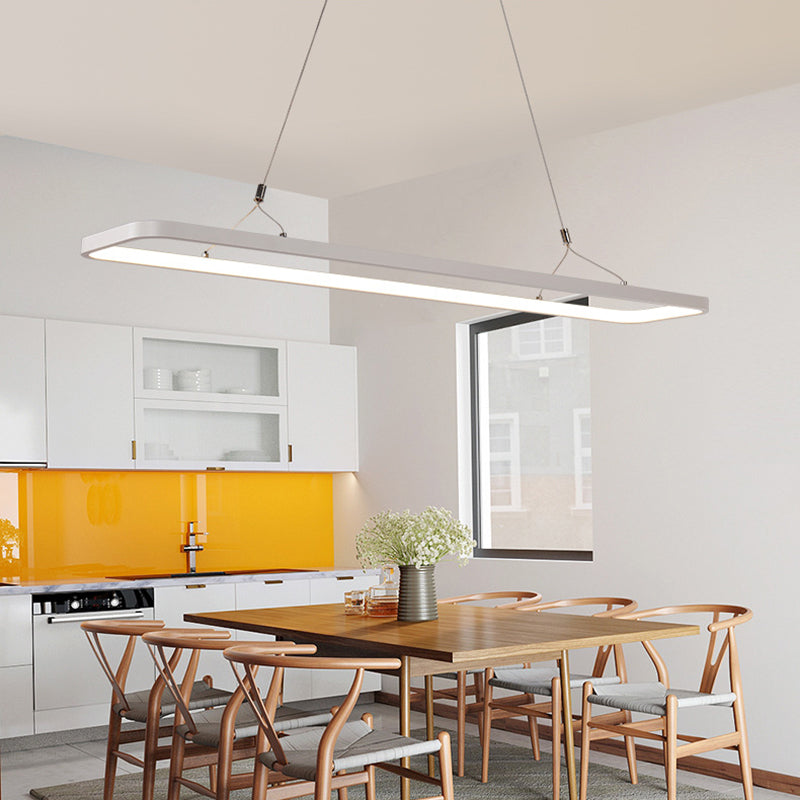 Modern Linear Acrylic Pendant Led Ceiling Light For Kitchen Island - 39/47 Width Warm/White Light