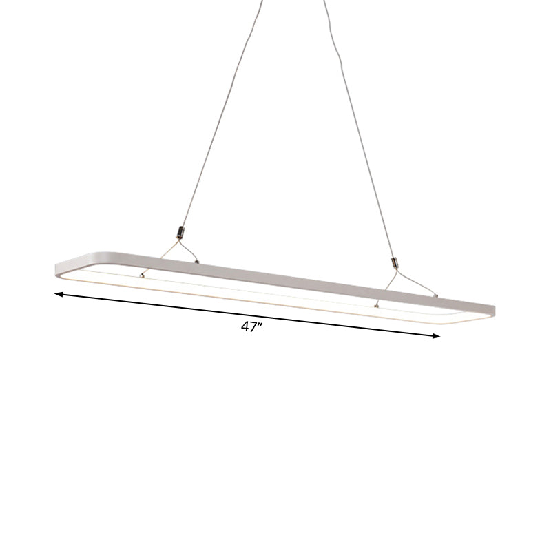 Modern Linear Acrylic Pendant Led Ceiling Light For Kitchen Island - 39/47 Width Warm/White Light