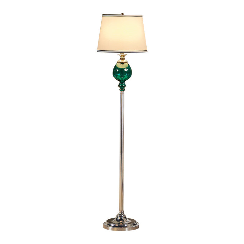 Traditional Style Conical Shade Floor Lamp With Fabric