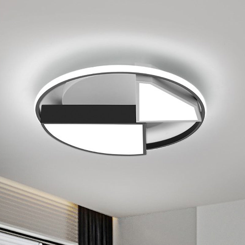 Modern Metal Diamond Ceiling Mounted LED Fixture - 16"/19.5" Wide, Black-White Flushmount Lighting (Customizable in 15 Days)