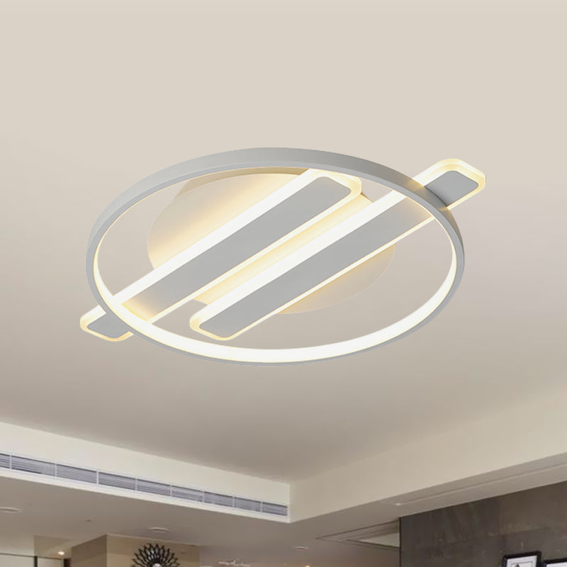 LED Flush Ceiling Light - Simple Acrylic Hoop Design for Bedroom