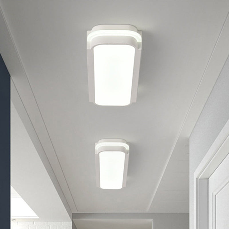Minimalist LED White Flush Mount Light Fixture in White/Warm Light, Rectangle Metal, Multiple Sizes (19"/23"/31" L)
