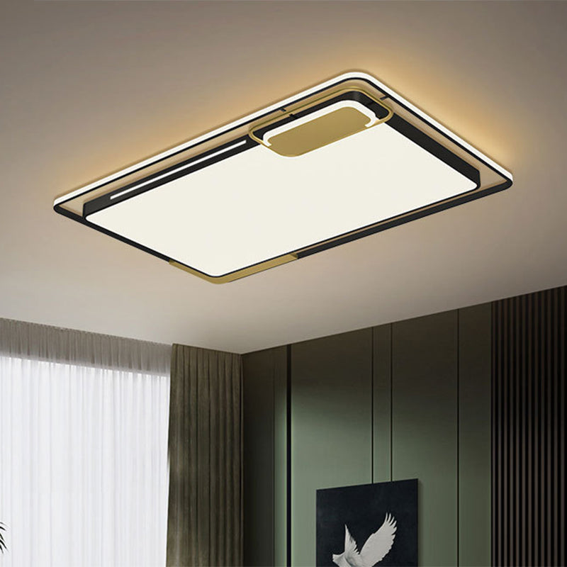Modern Metal LED Ceiling Light in Black/Gold with White/Warm Glow for Living Room