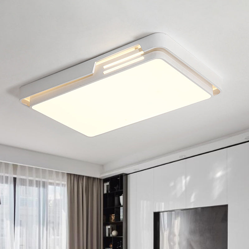Minimalist LED Flush Mount Lamp with White/Warm Light and Sleek Metal Design