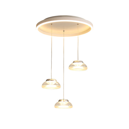 Modern Acrylic Multi Ceiling Light With 3 Led Pendant Heads - White/Warm
