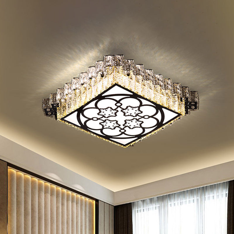 Clear Crystal LED Bedroom Flushmount Ceiling Light