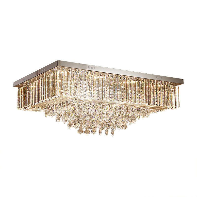 Plafonnier encastré à LED contemporain en cristal transparent