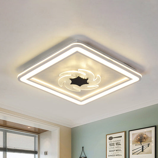 LED Kids Bedroom Ceiling Light with Whimsical Windmill/Flower Design - Black/White