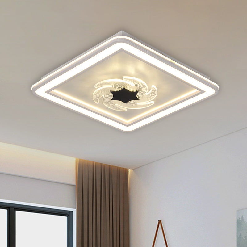 LED Kids Bedroom Ceiling Light with Whimsical Windmill/Flower Design - Black/White