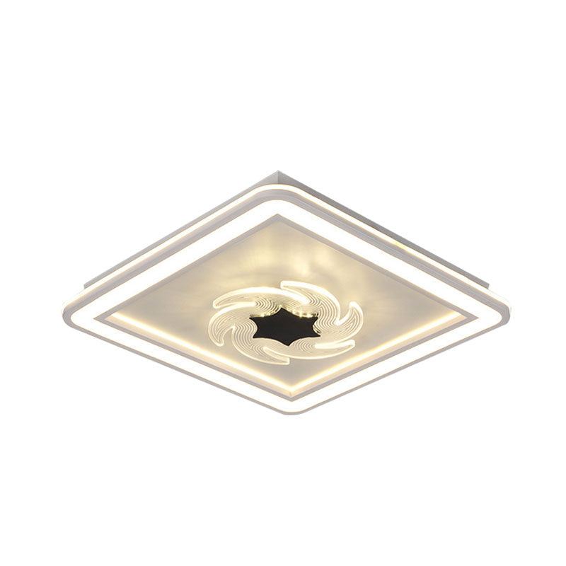 LED Kids Bedroom Ceiling Light with Whimsical Windmill/Flower Design - Black/White
