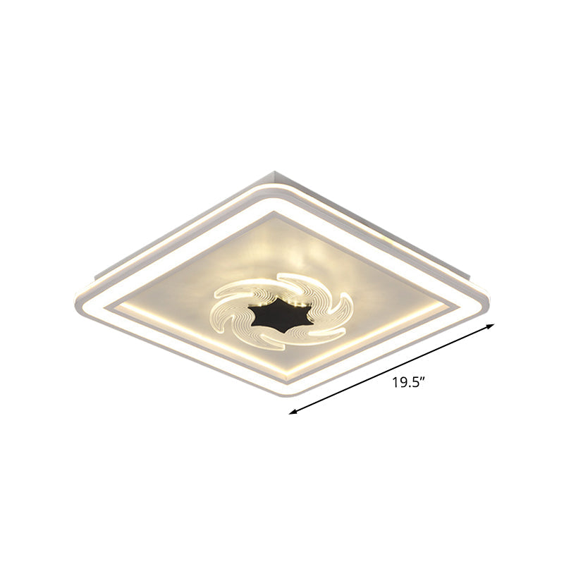 LED Kids Bedroom Ceiling Light with Whimsical Windmill/Flower Design - Black/White