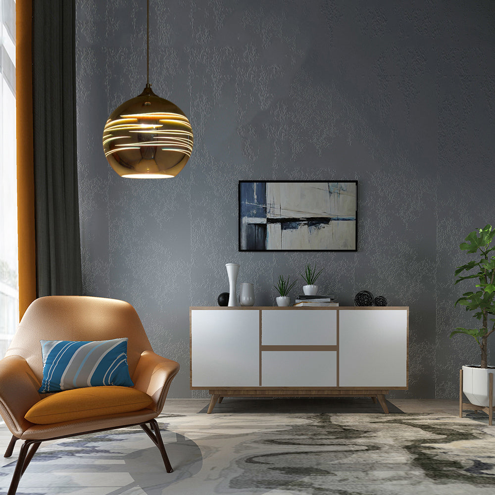 Lampe suspendue contemporaine en verre 3D Globe - Chrome/Or - 1 lampe - Large (6"/8"/10")